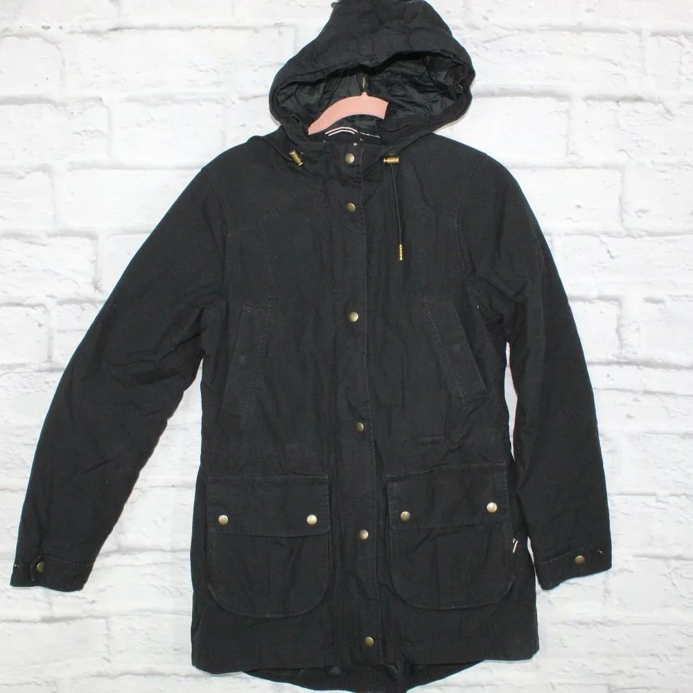 LL BEAN East End Parka Jacket Coat Hooded Black Size Small - Picture 1 of 9